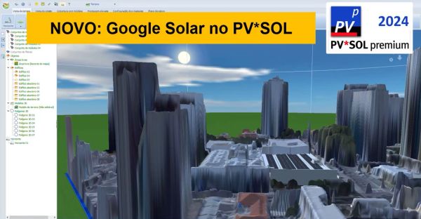 Google Solar no software PV*SOL